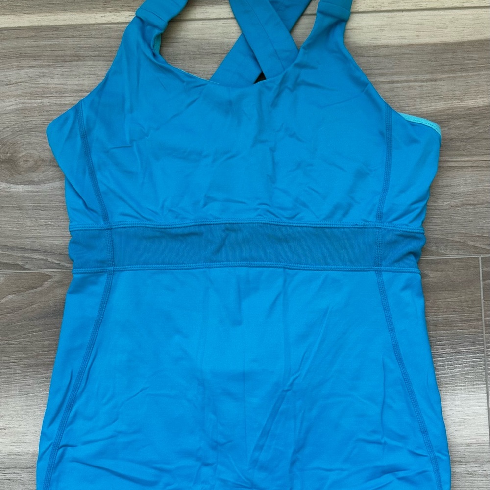 Lululemon Athletica Turquoise Cross-Back Tank